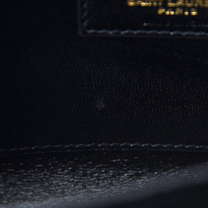 Saint Laurent Velvet Embroidered Small Monogram Kate Satchel Black 9 of 12