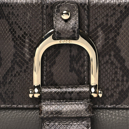 Gucci Snakeskin Calfskin Embossed Greenwich Clutch Grey 8 of 10