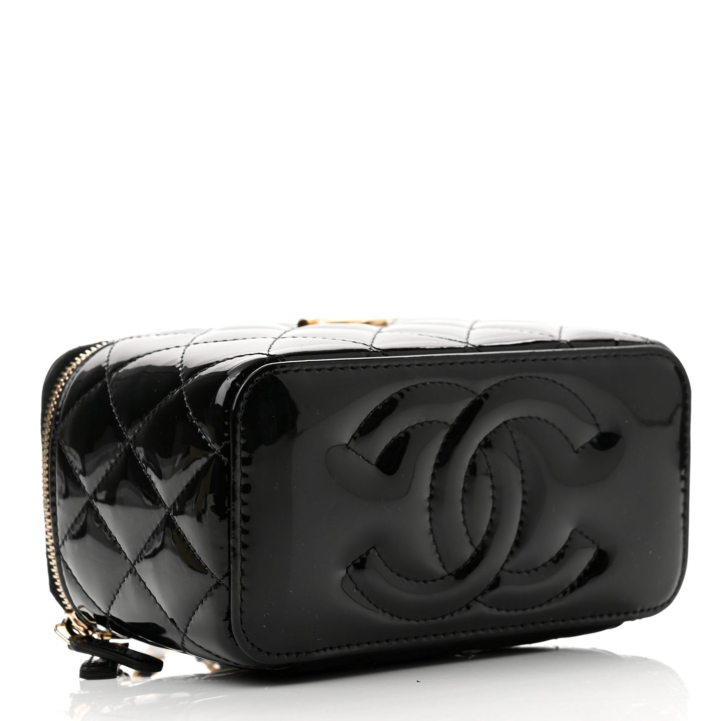 Patent Quilted Pick Me Up Vanity Case Black