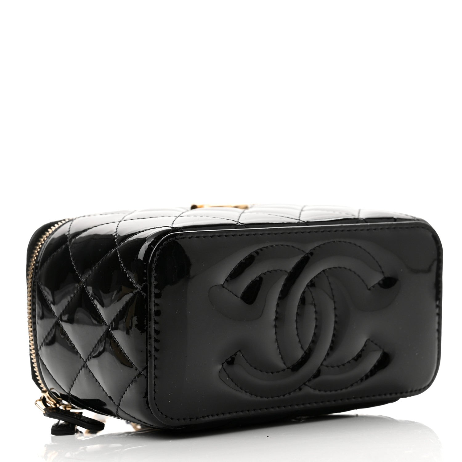 Chanel Patent Quilted Pick Me Up Vanity Case Black 4 of 11