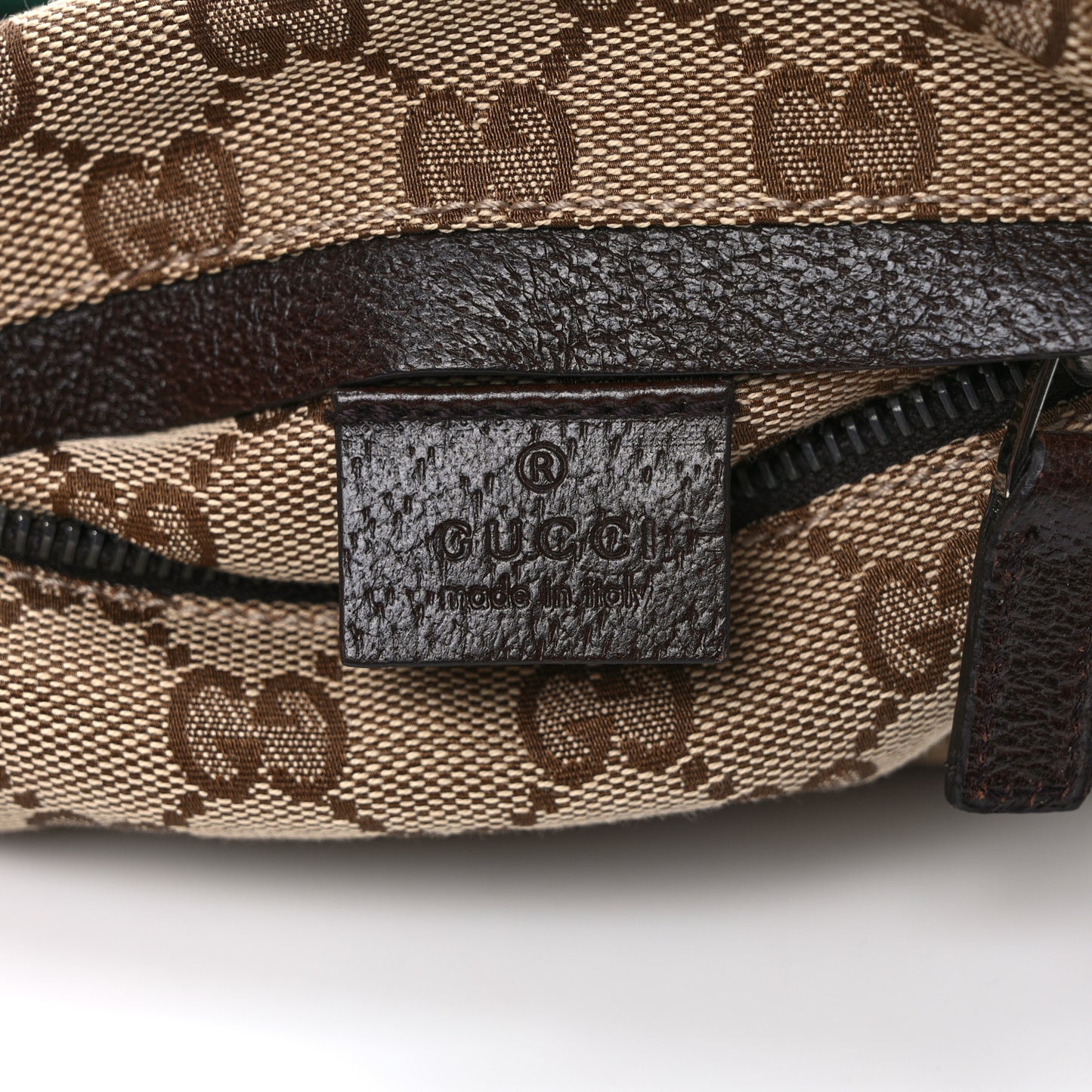 GG Monogram Web Double Pocket Belt Bag Dark Brown