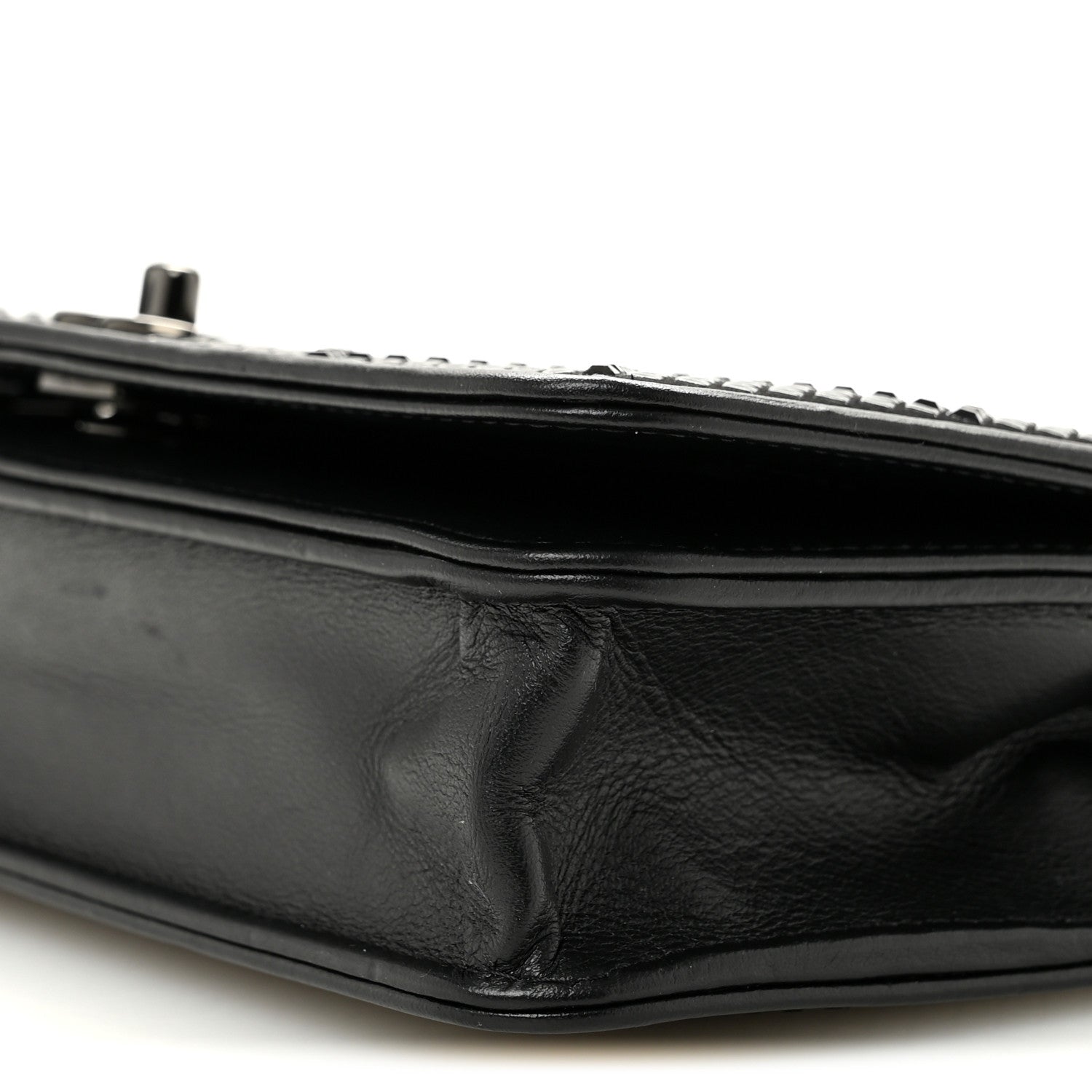Chanel Lambskin Studded Wallet On Chain WOC Black 11 of 11