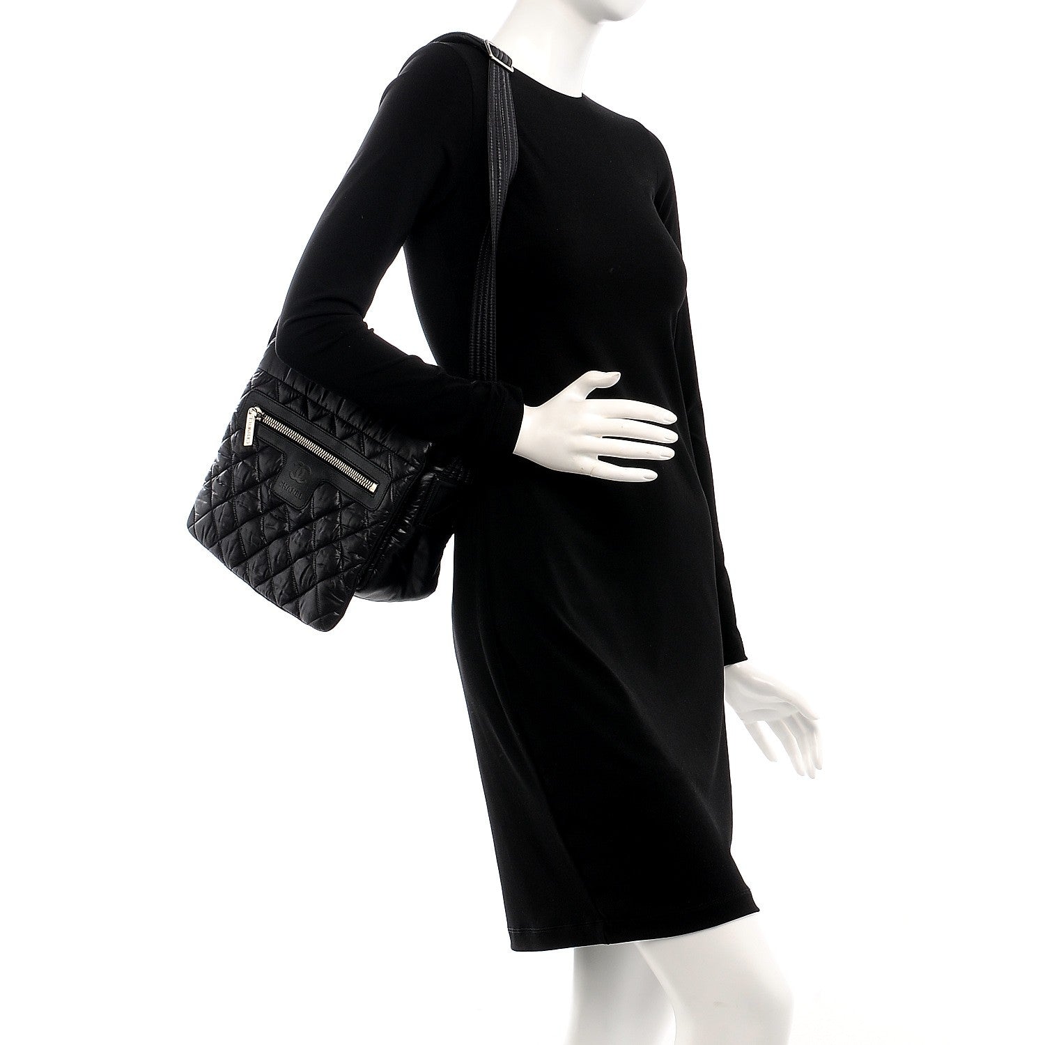 Chanel Nylon Small Coco Cocoon Messenger Bag Black 2 of 7