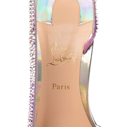 Christian Louboutin Suede Metal PVC Specchio Optisling Strass 100 Sandals 40 Aurore Borea 7 of 8