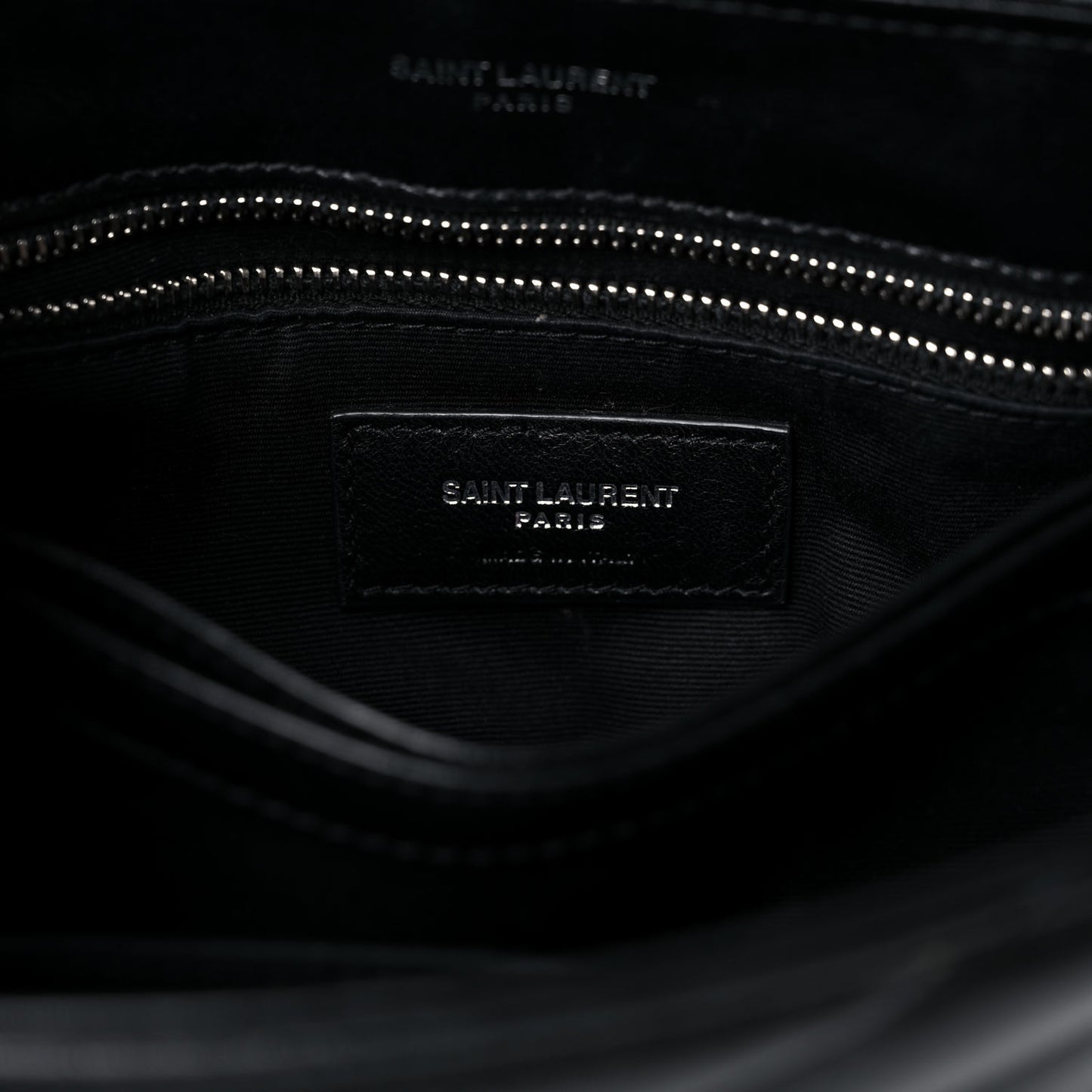 Calfskin Y Quilted Monogram Toy Loulou Crossbody Bag Black
