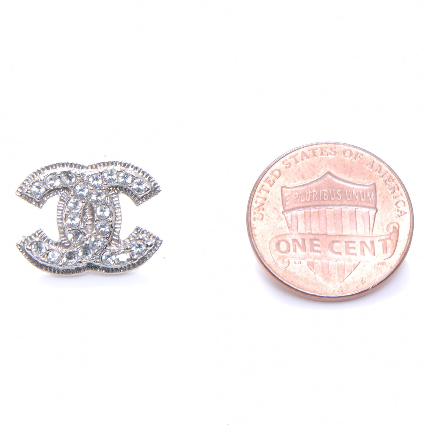 Crystal CC Earrings Silver