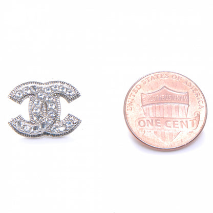 Chanel Crystal CC Earrings Silver 2 of 5