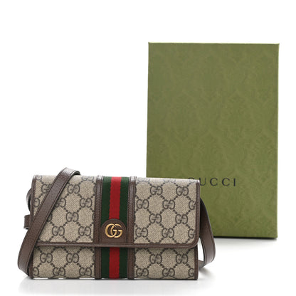 Gucci GG Supreme Monogram Web Ophidia Crossbody Wallet Beige New Acero 11 of 11