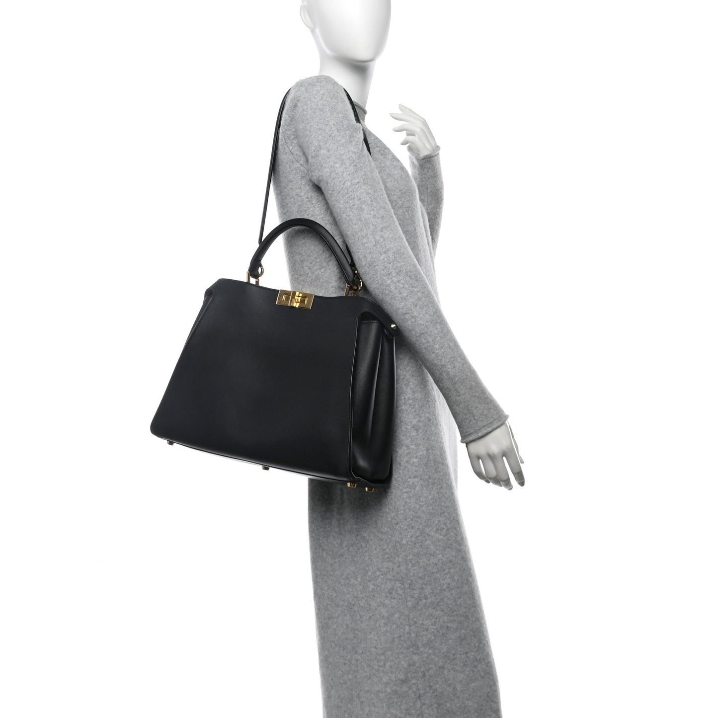 Vitello Tahiti Burro Large Peekaboo Iconic Essentially Satchel Black Corda