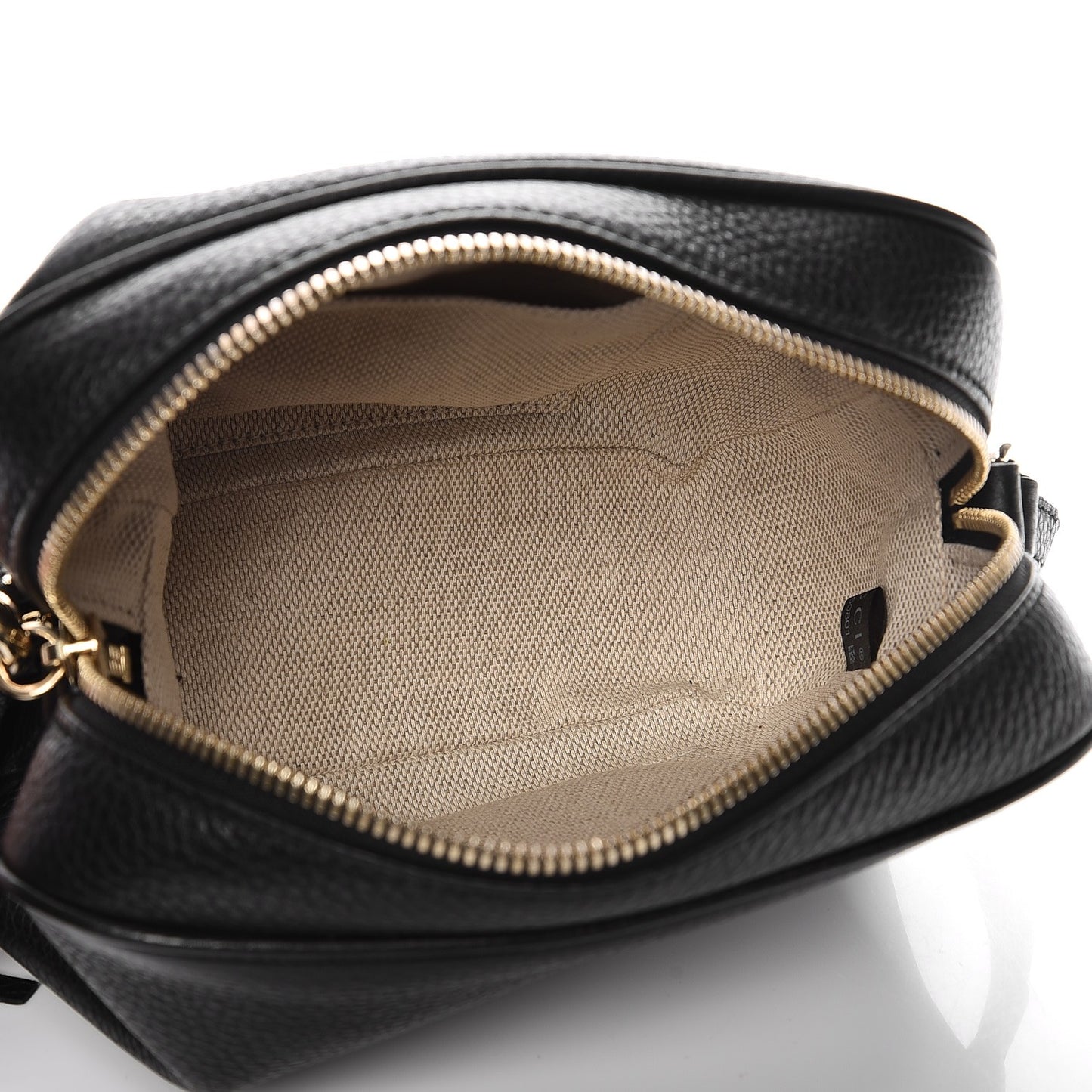 Pebbled Calfskin Small Soho Disco Bag Black
