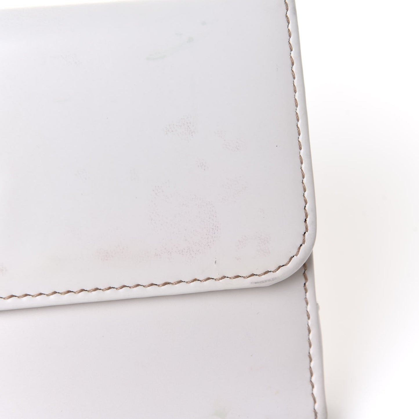 Patent Britt Continental Wallet White