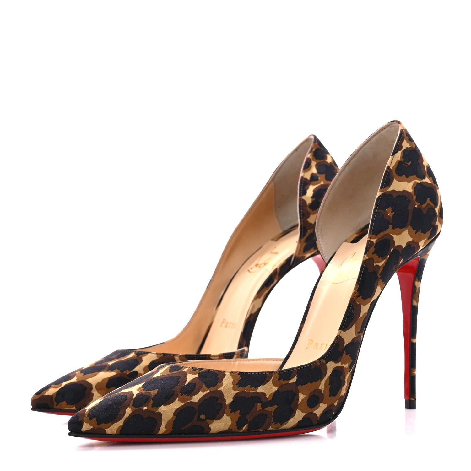 Christian Louboutin Silk Leopardi Iriza 100 Pumps 39.5 Marron 3 of 7