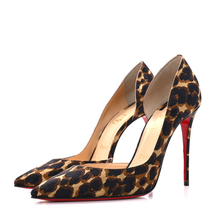 Christian Louboutin Silk Leopardi Iriza 100 Pumps 39.5 Marron 3 of 7