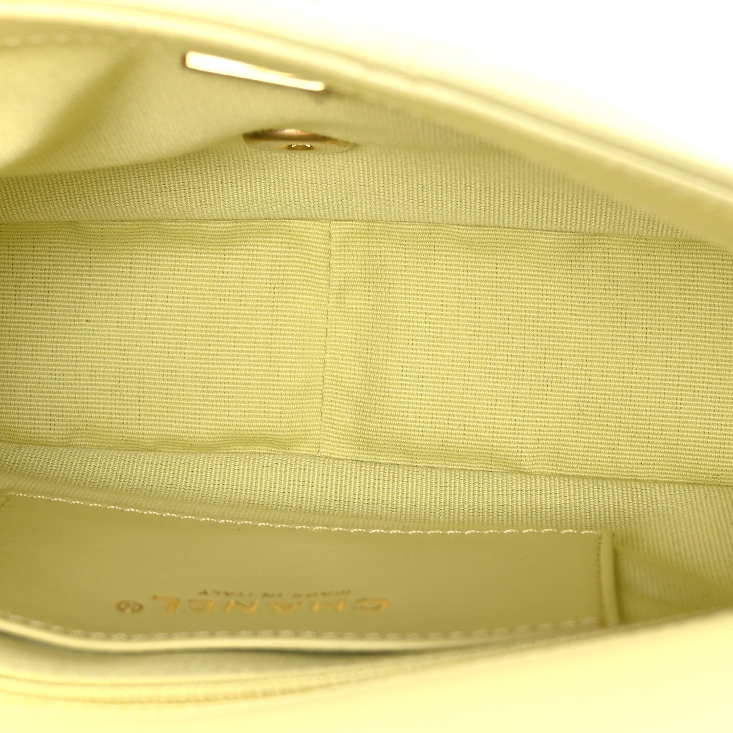 Chanel Shiny Caviar Quilted Mini Chain Messenger Flap Bag Yellow 5 of 10