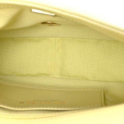 Chanel Shiny Caviar Quilted Mini Chain Messenger Flap Bag Yellow 5 of 10
