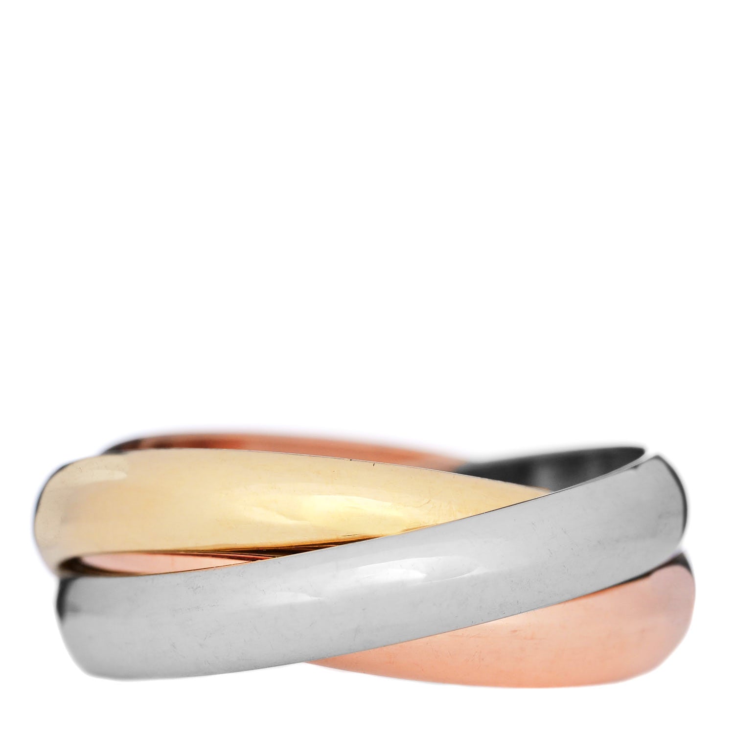 Cartier 18K Pink Yellow White Gold Classic Les Must De Cartier Trinity Ring 55 7.25 8 of 13