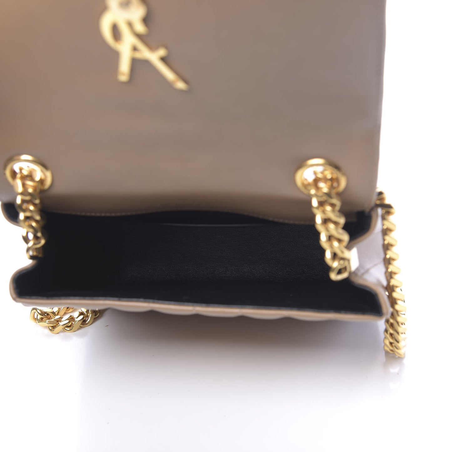 Lambskin Matelasse Monogram Medium Vicky Chain Bag Brown