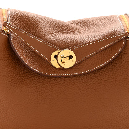 Hermes Taurillon Clemence Lindy 26 Gold 8 of 15
