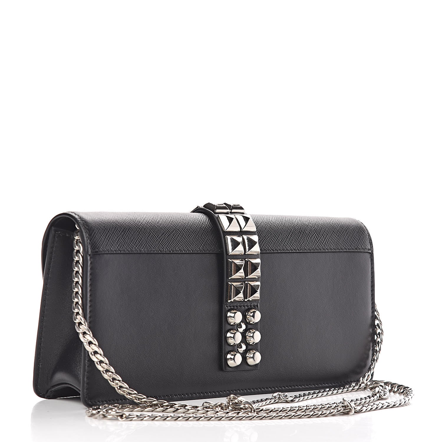 Prada City Calfskin Saffiano Studded Elektra Clutch Black 3 of 10
