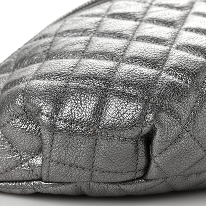 Chanel Metallic Calfskin Quilted Banane Waist Bag Fanny Pack Silver 8 of 10