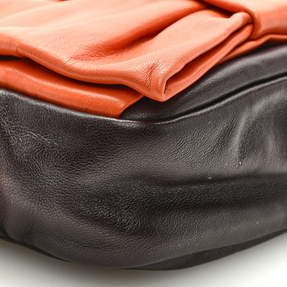 Prada Nappa Zippers Bow Clutch Brown Orange 7 of 8