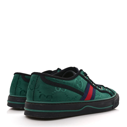 Gucci Econyl Nylon Web Monogram Off The Grid Mens 1977 Tennis Sneakers 9 Scrabble Green Black 4 of 7