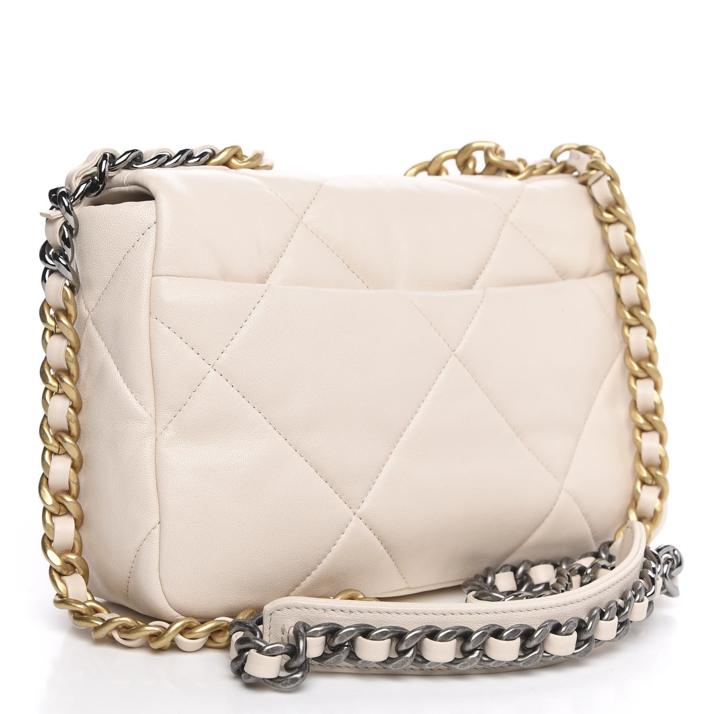Lambskin Quilted Medium 19 Flap Beige