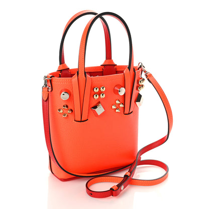 Christian Louboutin Calfskin Empire Spike Studded Mini North South Cabata Tote Sunrise Multicolor 3 of 8