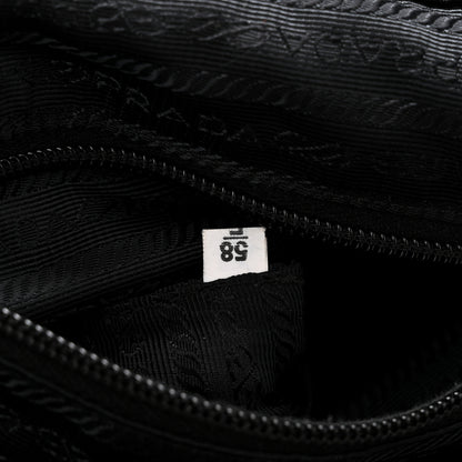 Prada Nylon Vela Saffiano Medium Cinch Backpack Black 7 of 10