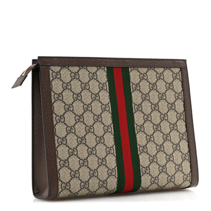 Gucci GG Supreme Monogram Web Ophidia Pouch Brown 3 of 8