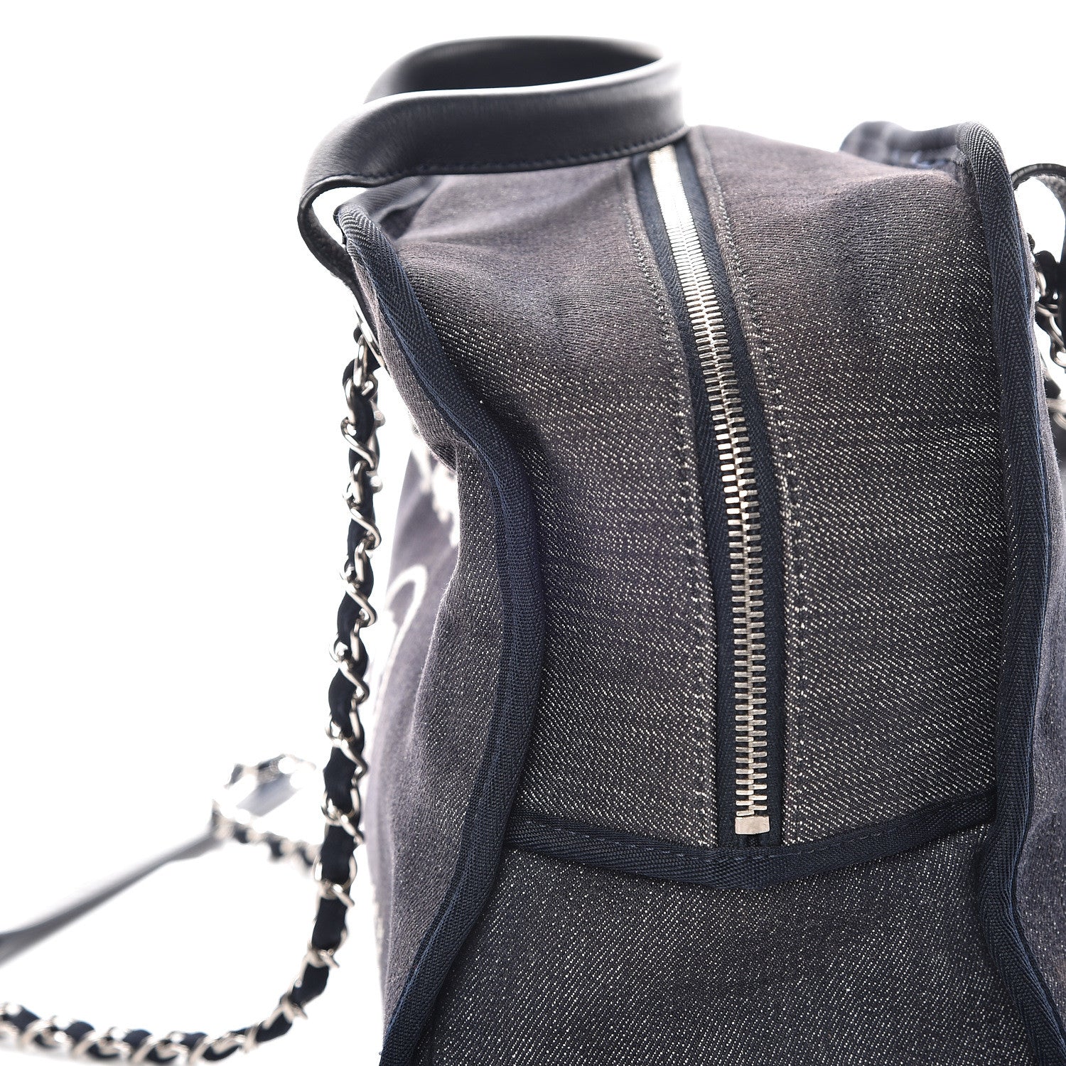 Chanel Denim Deauville Bowling Bag Dark Blue 11 of 17