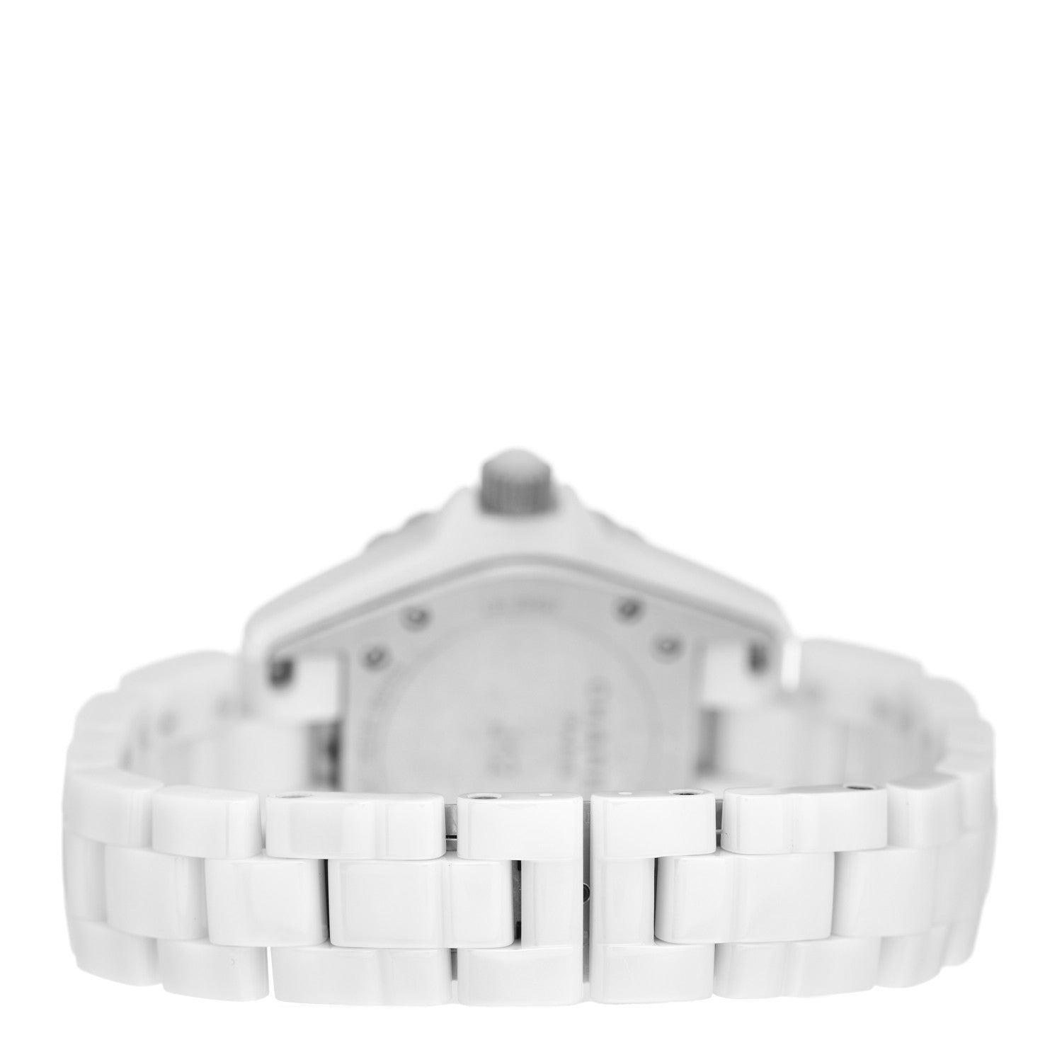 Chanel Stainless Steel Ceramic Diamond 33mm J12 Quartz Watch White 3 of 4