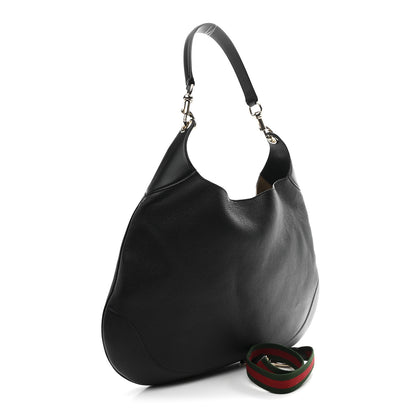 Gucci Soft Grained Calfskin Maxi B Hobo Black 3 of 9