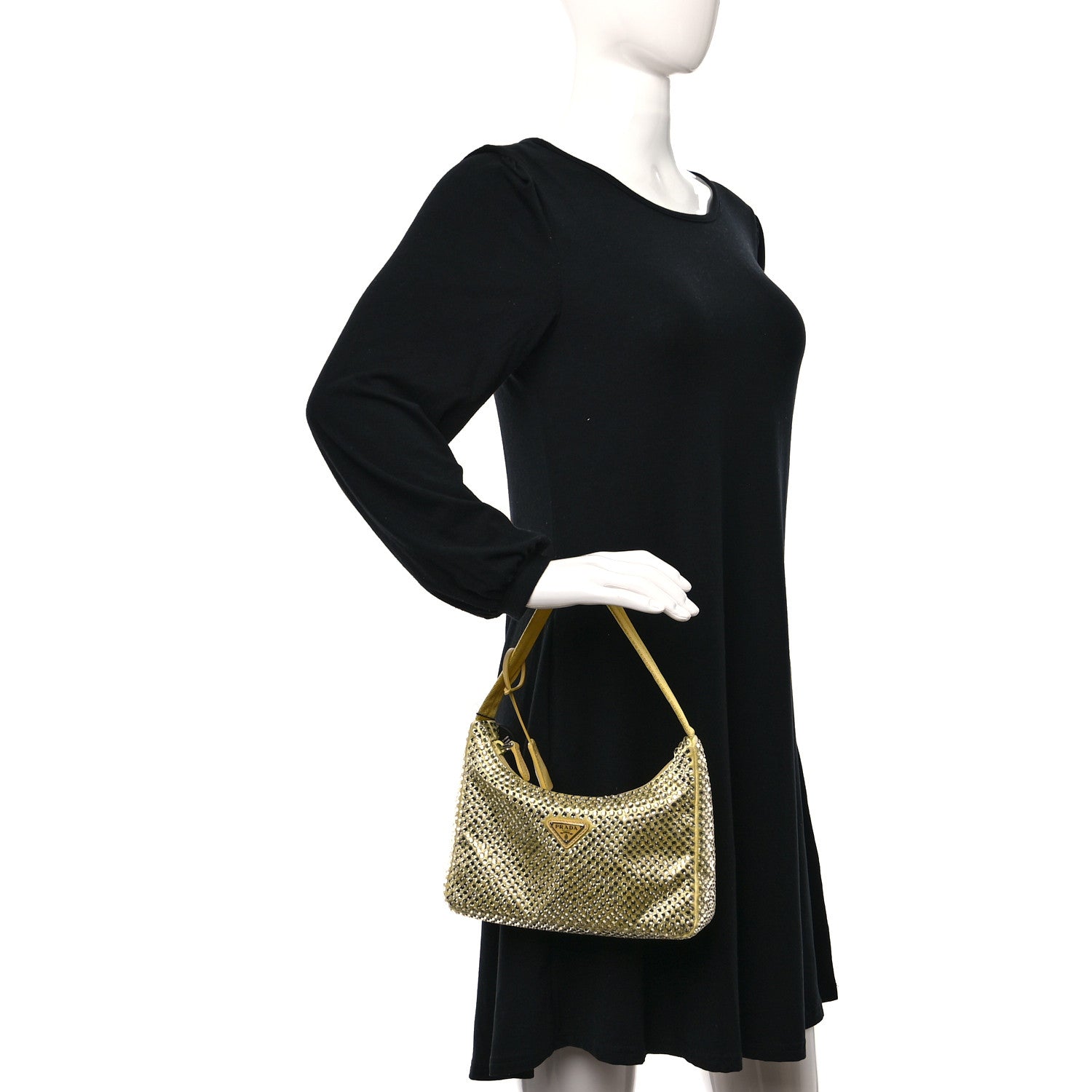 Prada Satin Crystal Mini Re-Edition 2000 Bag Ananas 2 of 9