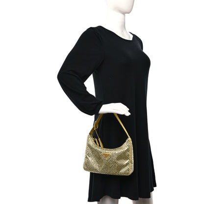 Prada Satin Crystal Mini Re-Edition 2000 Bag Ananas 2 of 9