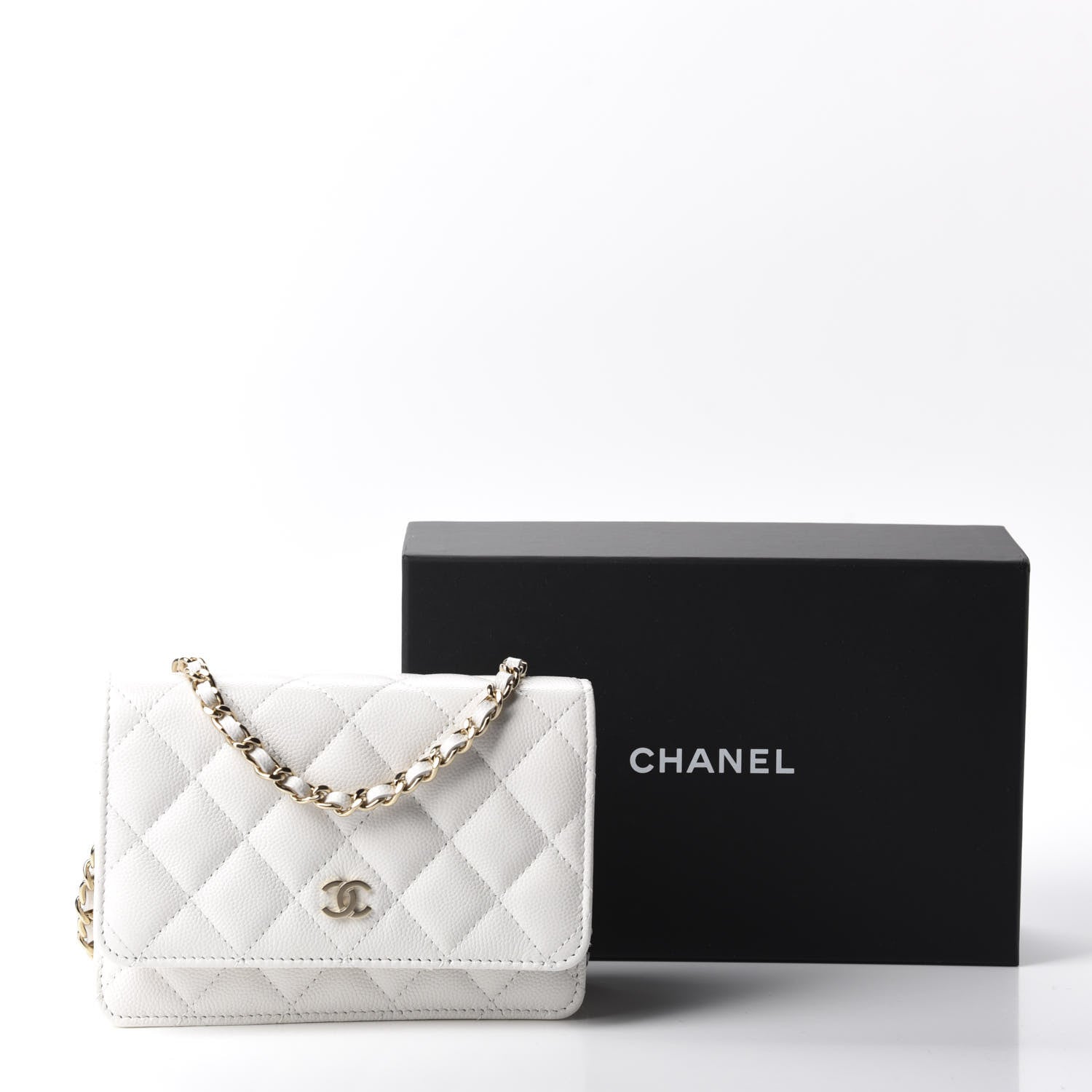 Chanel Caviar Quilted Mini Wallet On Chain WOC White 10 of 10