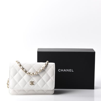 Chanel Caviar Quilted Mini Wallet On Chain WOC White 10 of 10