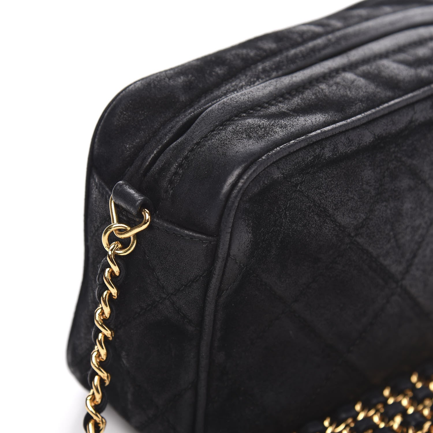 Chanel Suede Quilted Camera Case Crossbody Bag Black 11 of 16