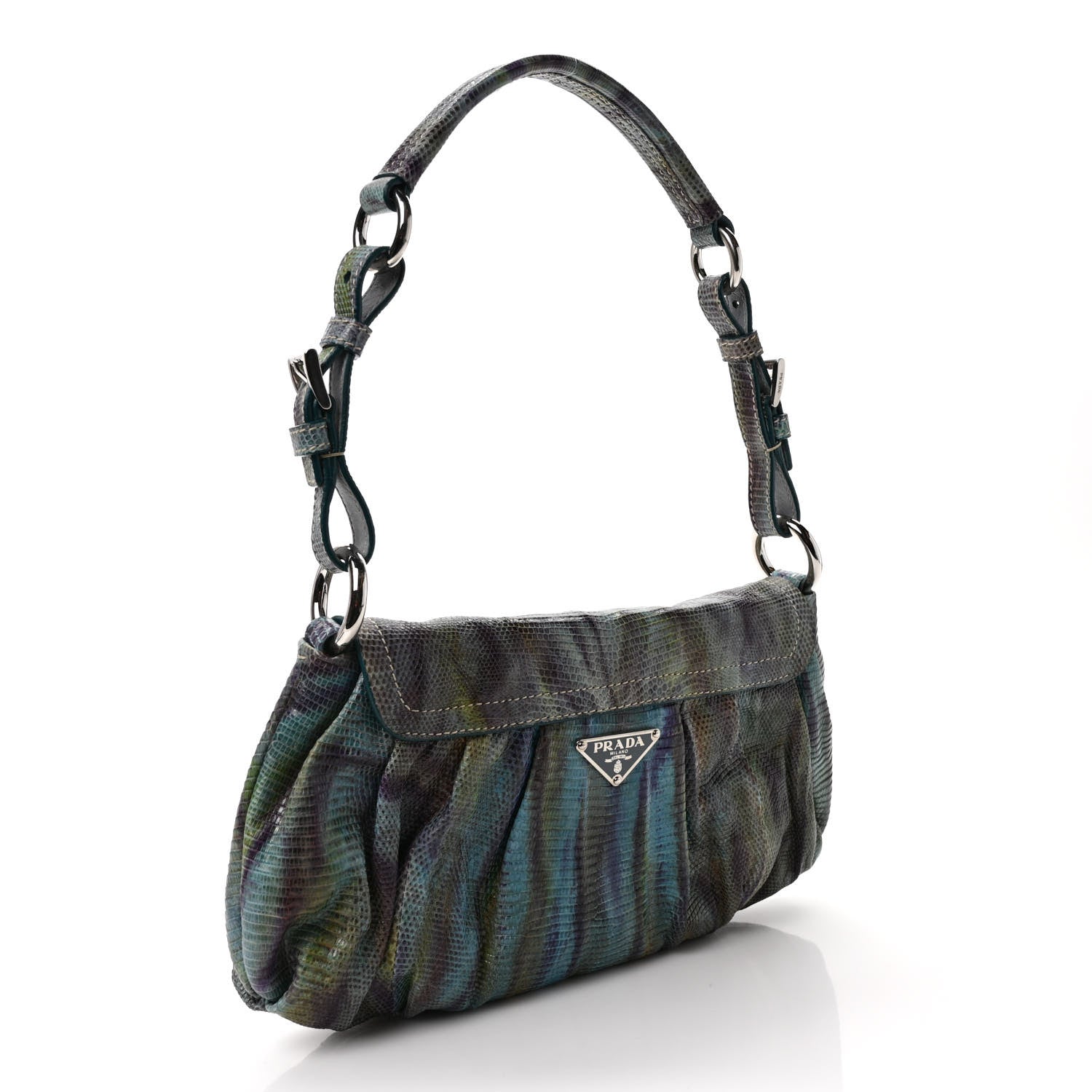 Prada Snakeskin Alligator Shoulder Flap Bag Voyage 3 of 9