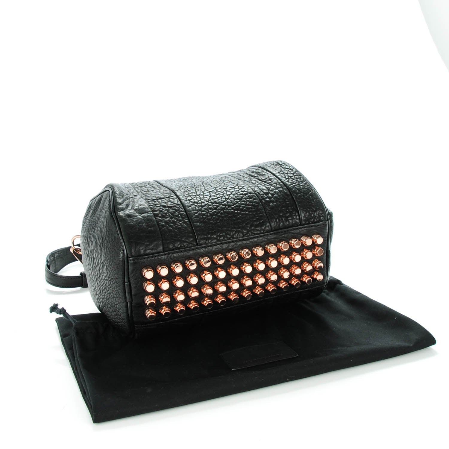 Alexander Wang Pebbled Lambskin Rockie Black Rose Gold Hardware 4 of 8