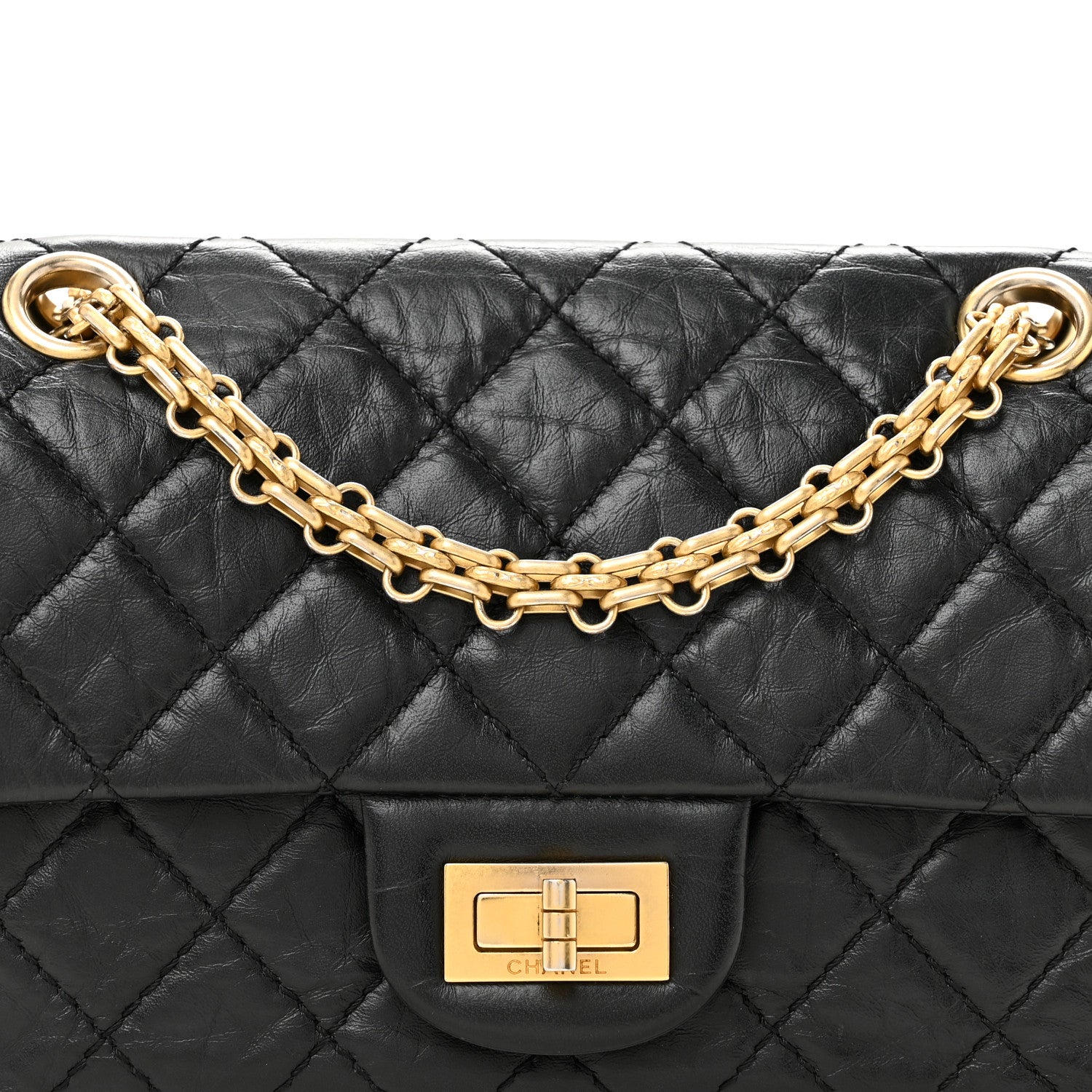 Chanel Aged Calfskin Quilted 2.55 Reissue Mini Flap Black 8 of 12