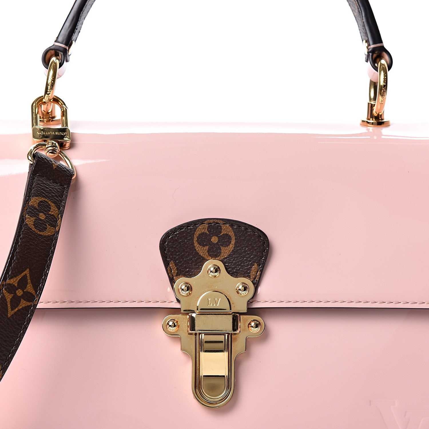 Louis Vuitton Patent Calfskin Monogram Cherrywood PM Rose Ballerine 8 of 11