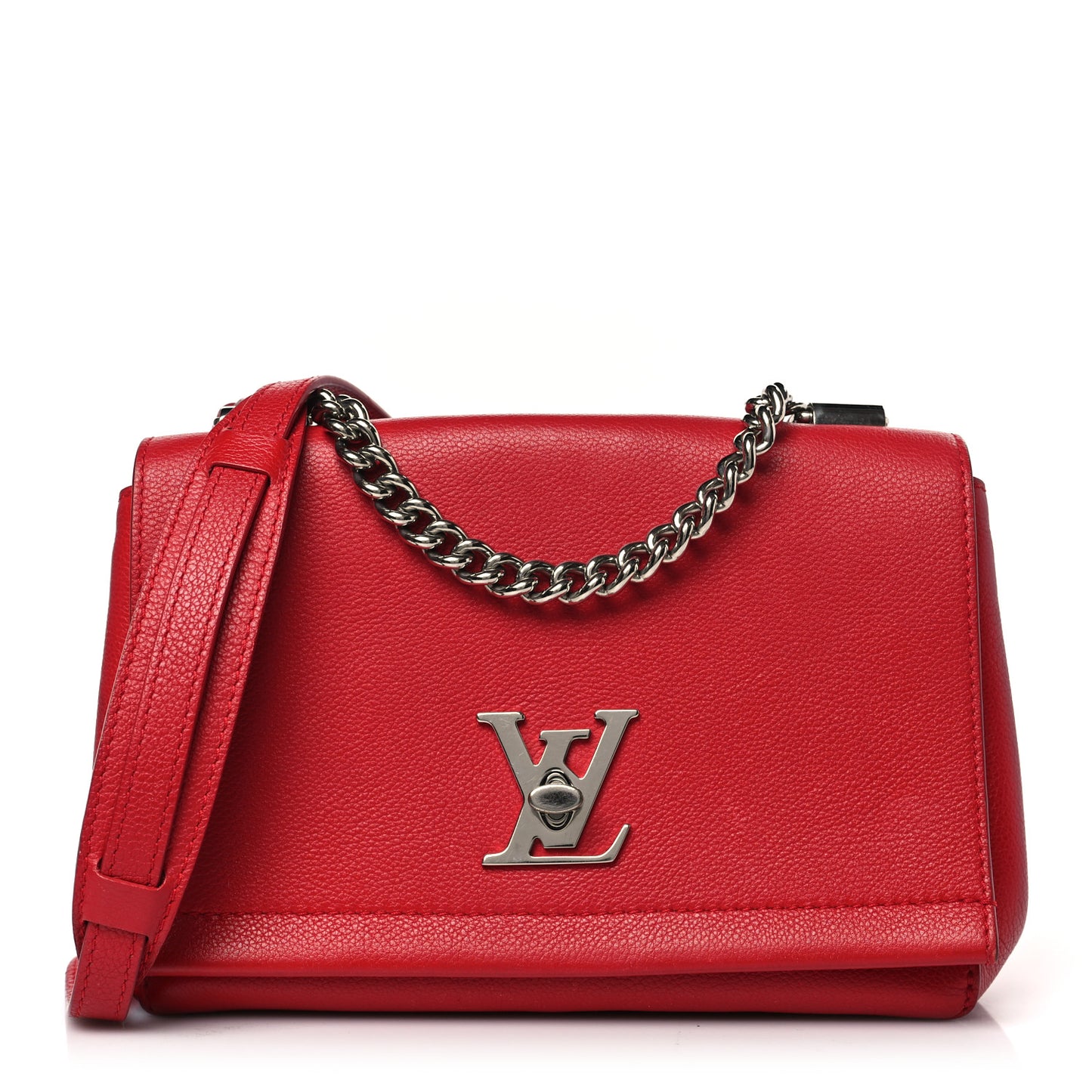 Calfskin Lockme II Chain Bag BB Rubis