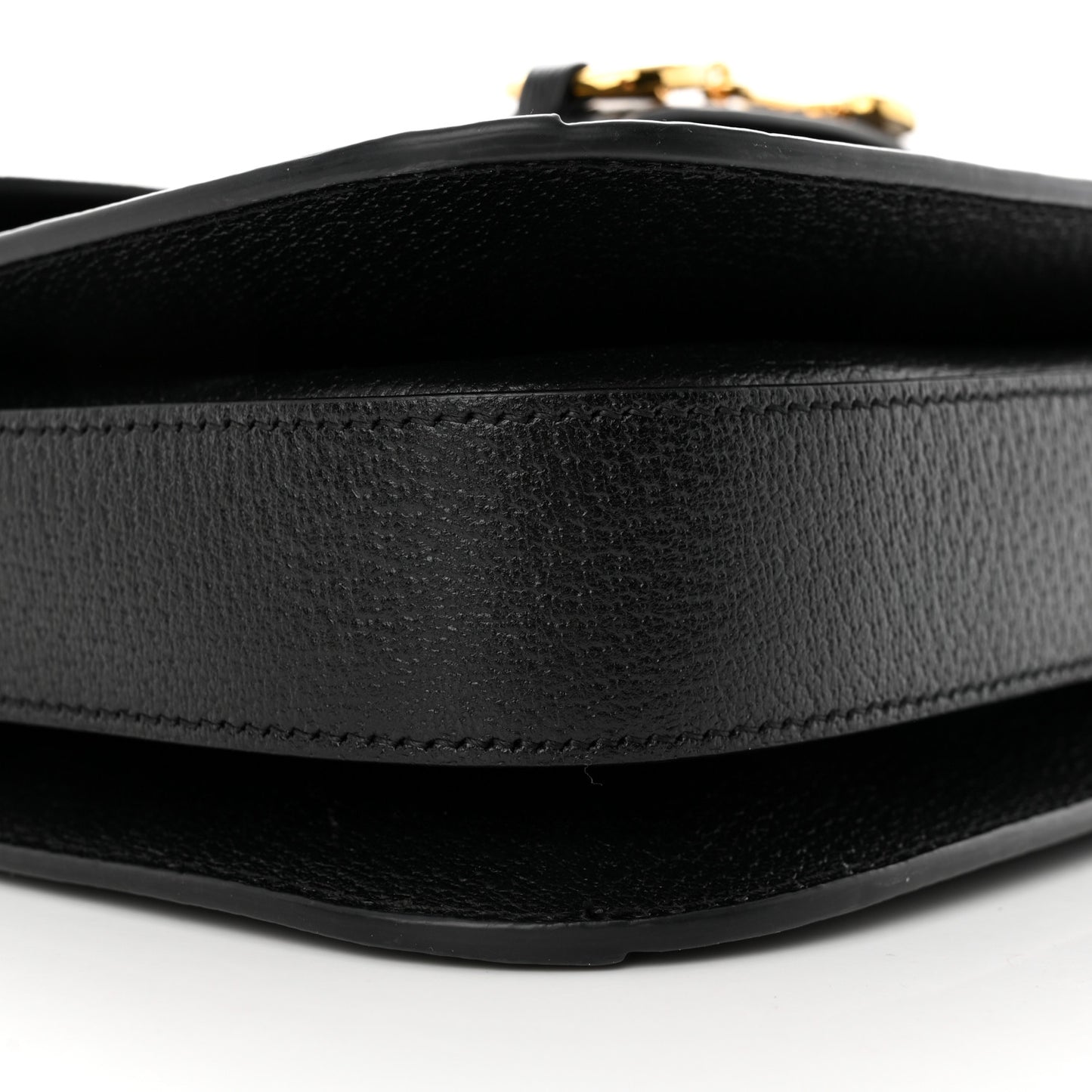 Jacquard Black Denim GG Monogram Textured Dollar Calfskin Horsebit 1955 Shoulder Bag Black Ivory