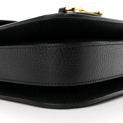 Gucci Jacquard Black Denim GG Monogram Textured Dollar Calfskin Horsebit 1955 Shoulder Bag Black Ivory 11 of 16
