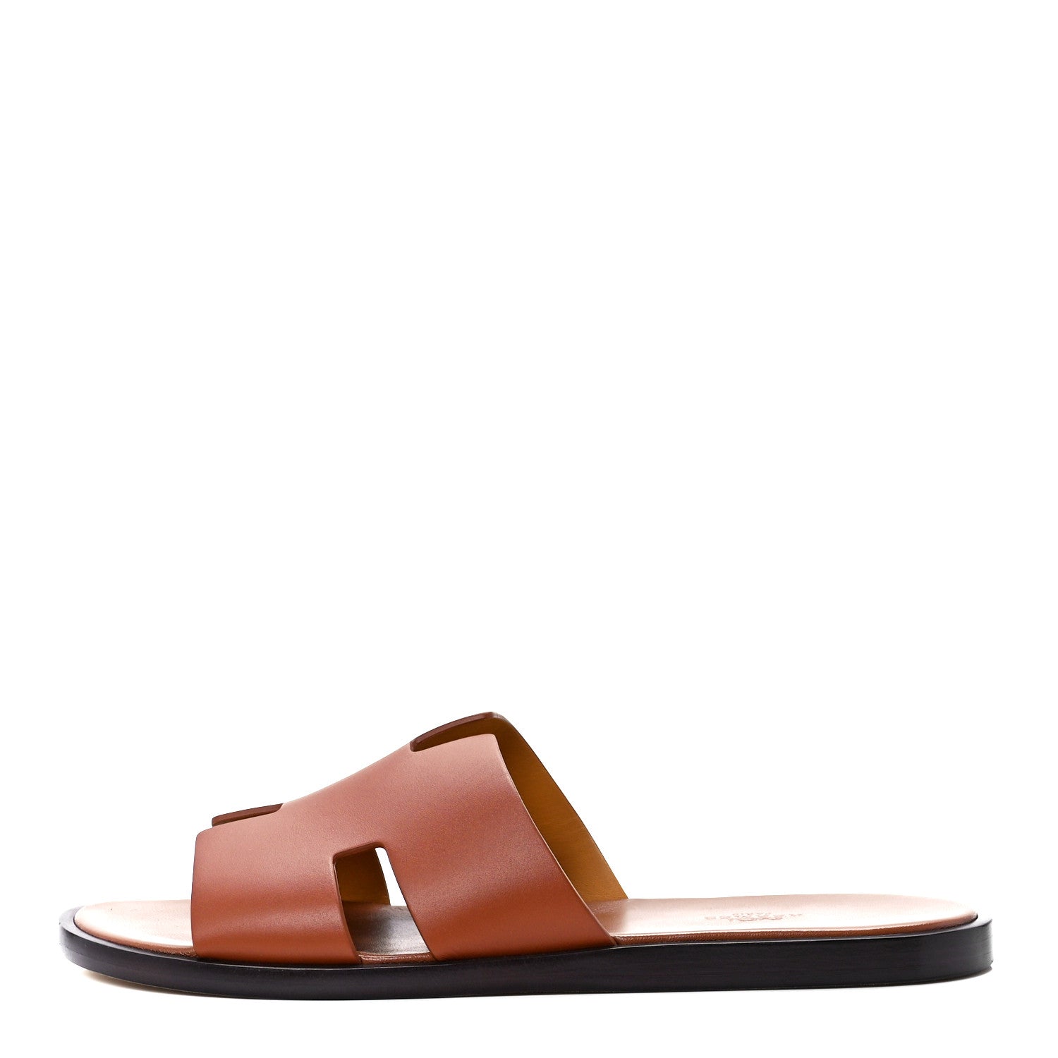 Hermes Calfskin Mens Izmir Sandals 42.5 Gold 1 of 8