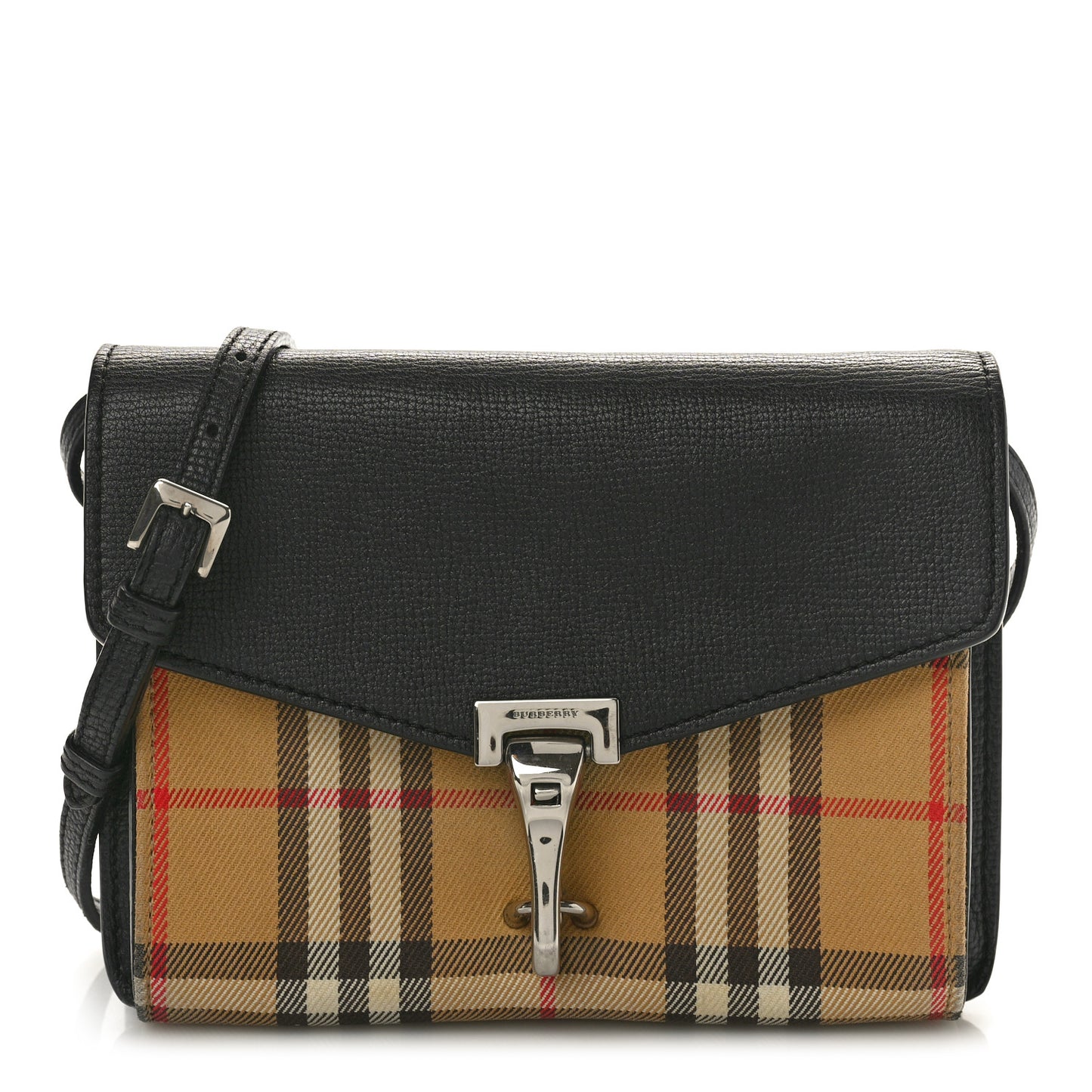 Derby Calfskin Vintage Check Small Macken Crossbody Bag Black