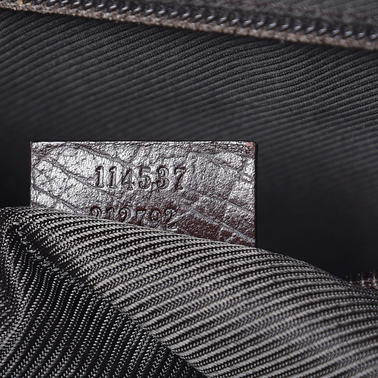 Textured Calfskin Shoulder Bag Dark Brown