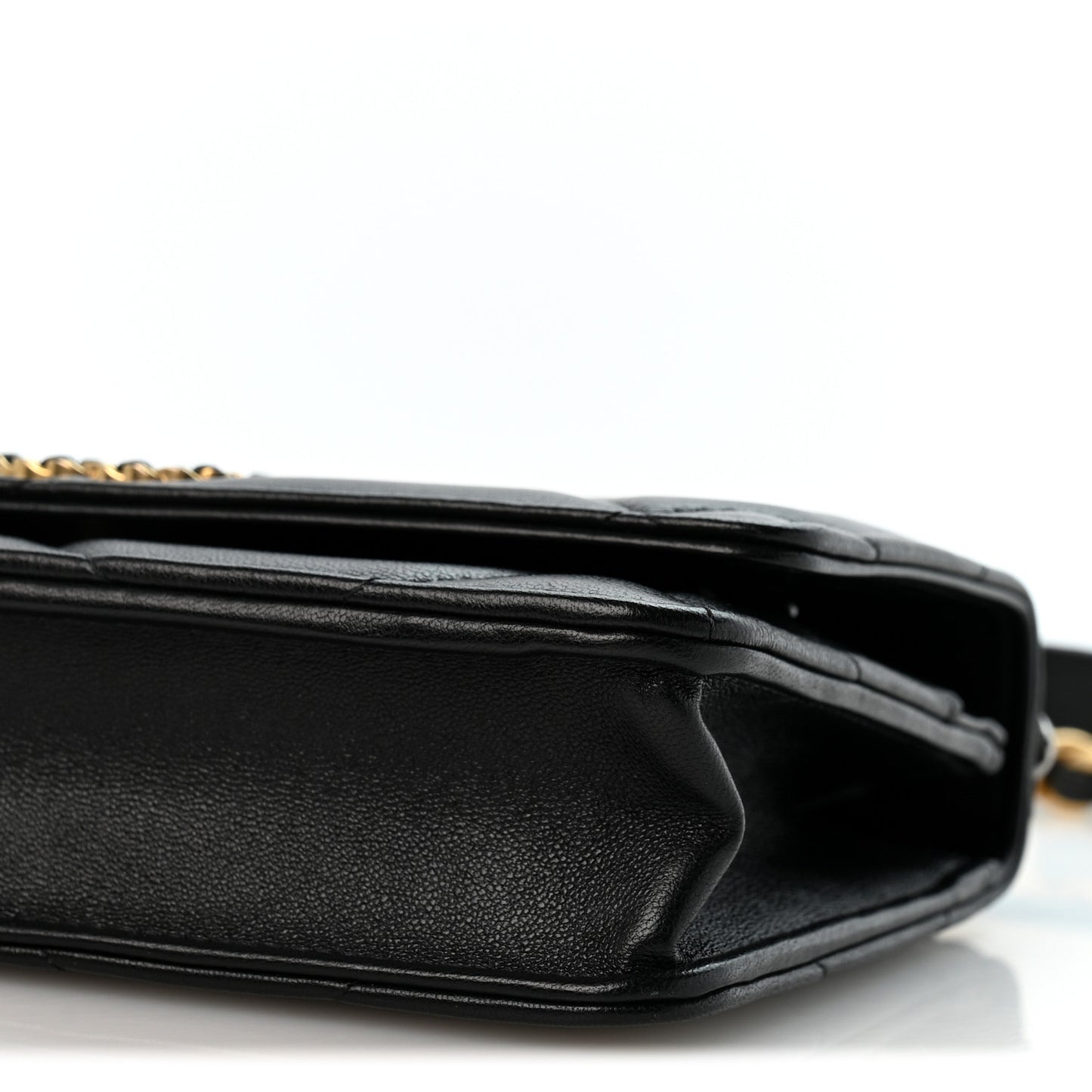 Lambskin Quilted Chanel 19 Wallet On Chain WOC Black
