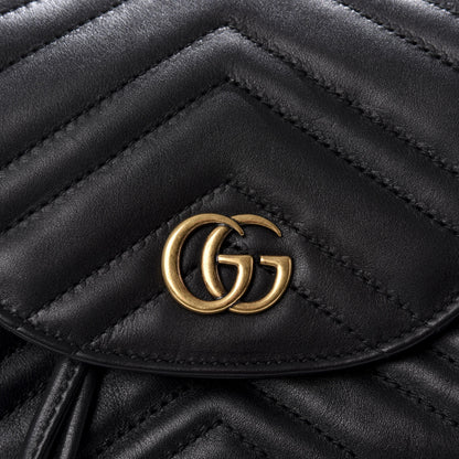 Gucci Calfskin Matelasse GG Marmont Flap Backpack Black 9 of 9